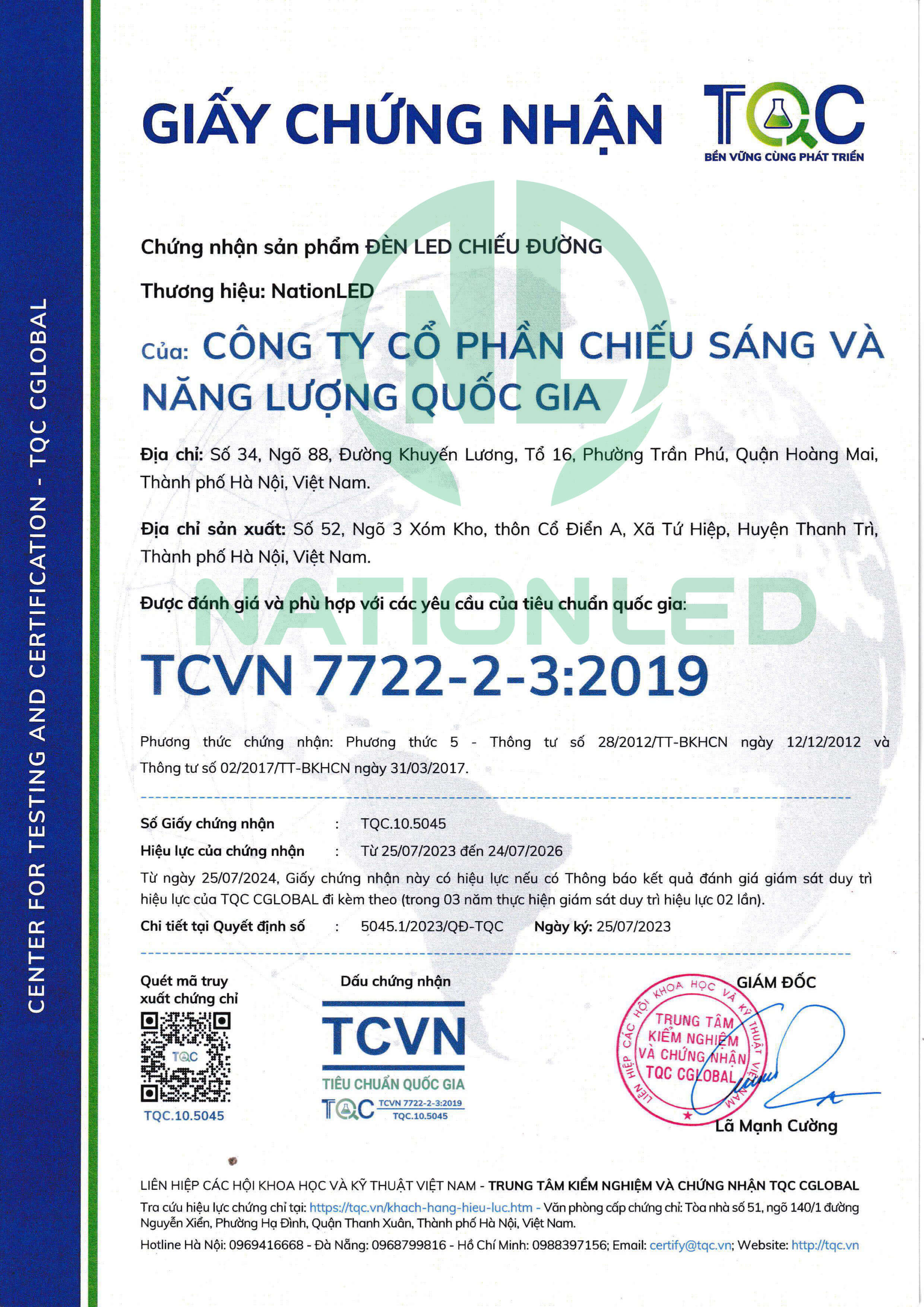 Nationled- TCVN 7722-2-3:2007