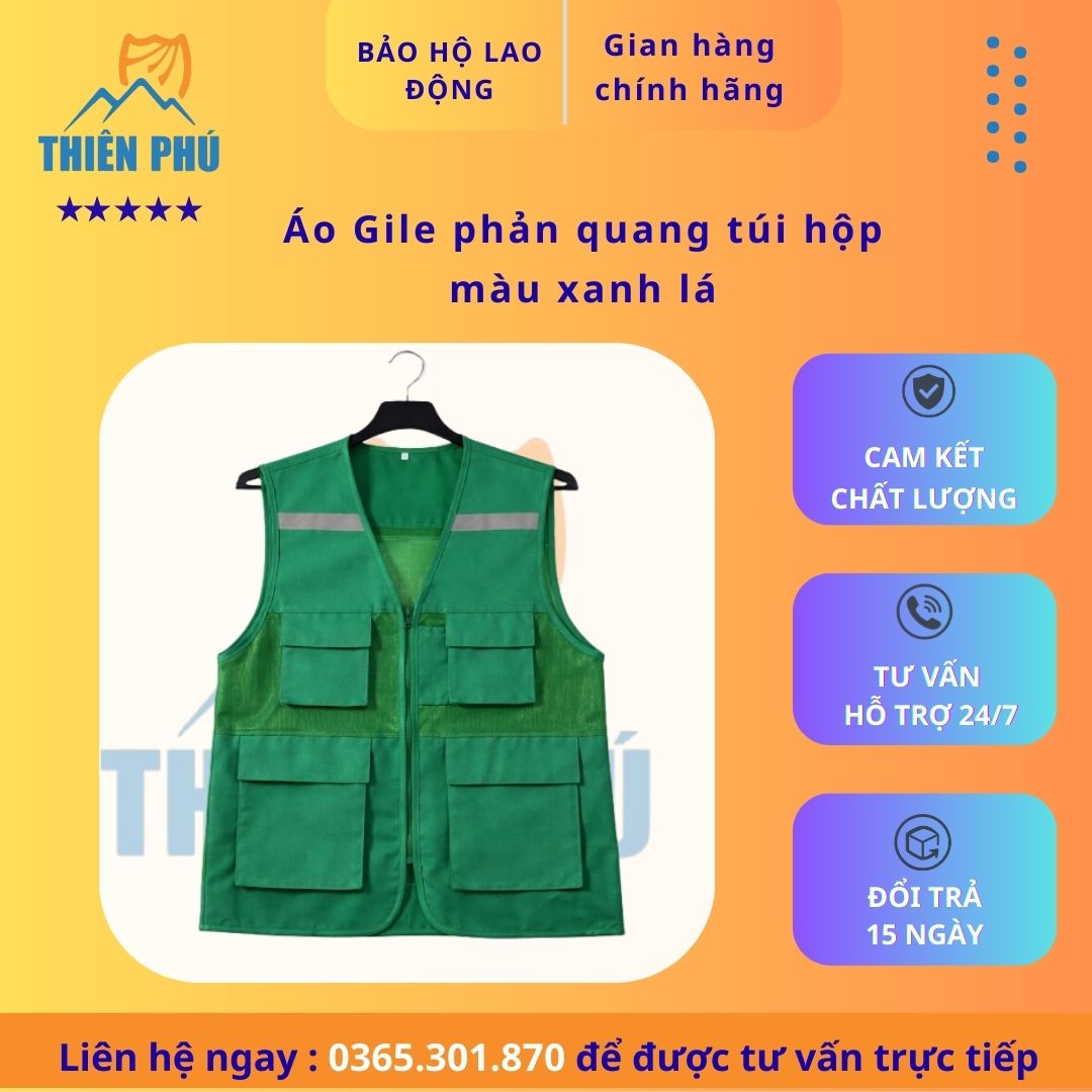 ao-gile-phan-quang-tui-hop-mau-xanh-la