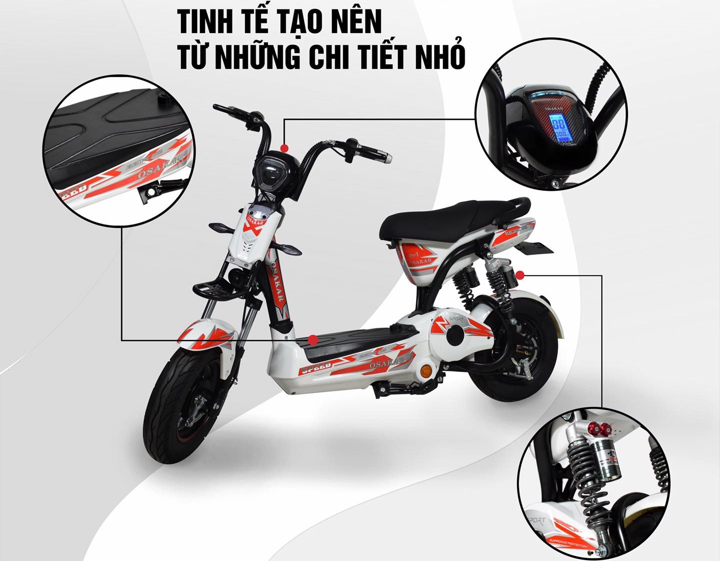 Xe đạp điện Osakar One A - nồi đồng cối đá