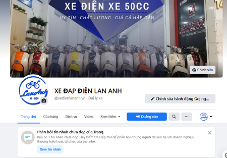 trang facebook xe điện lan anh