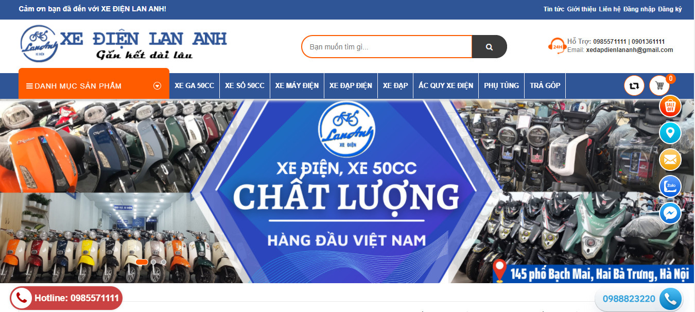 Website Xe điện Lan Anh
