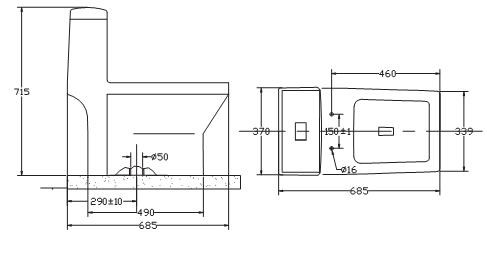 Bồn cầu 1 khối Viglacera V42