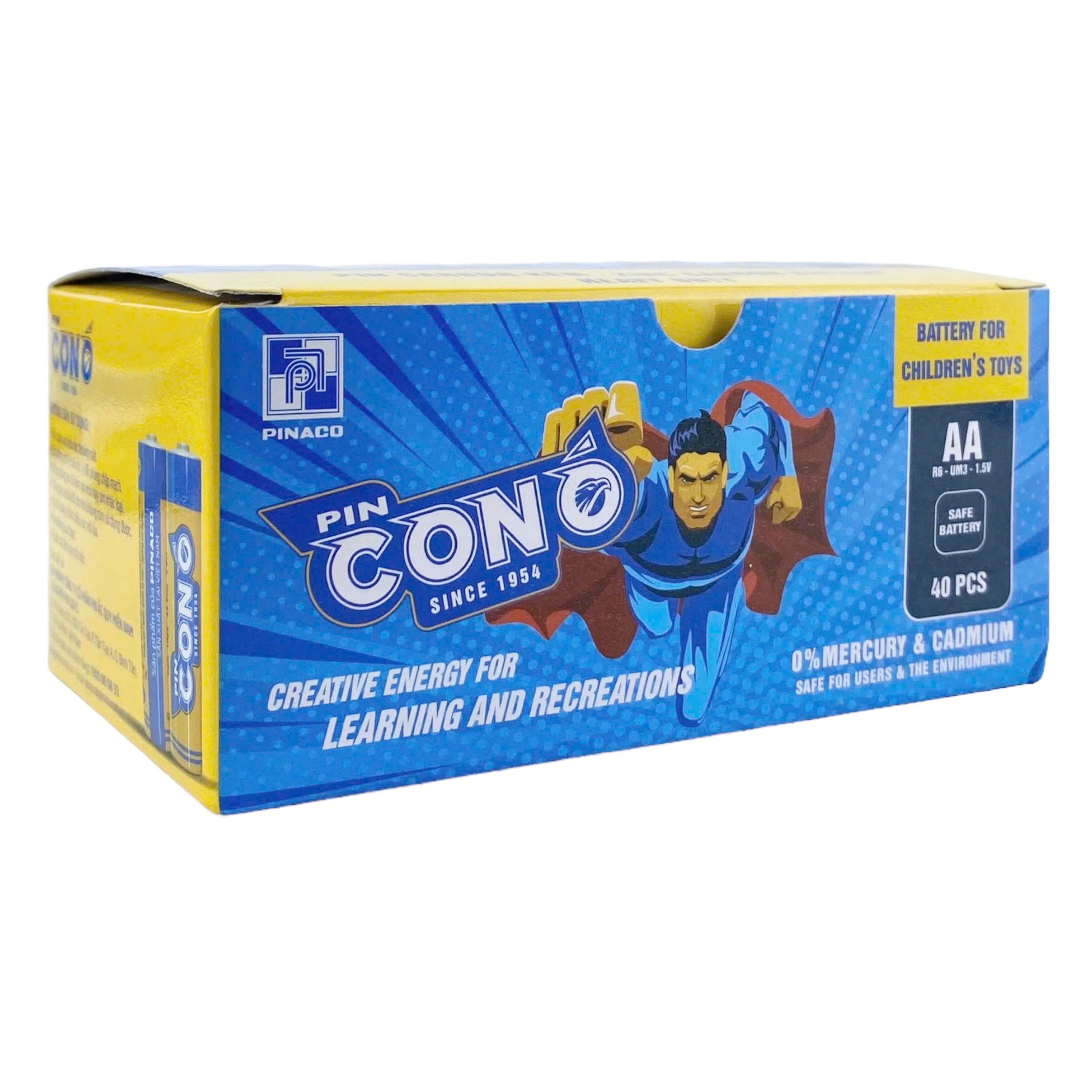 Pin Pinaco AA vàng, pin kiềm, pin con ó, văn phòng phẩm