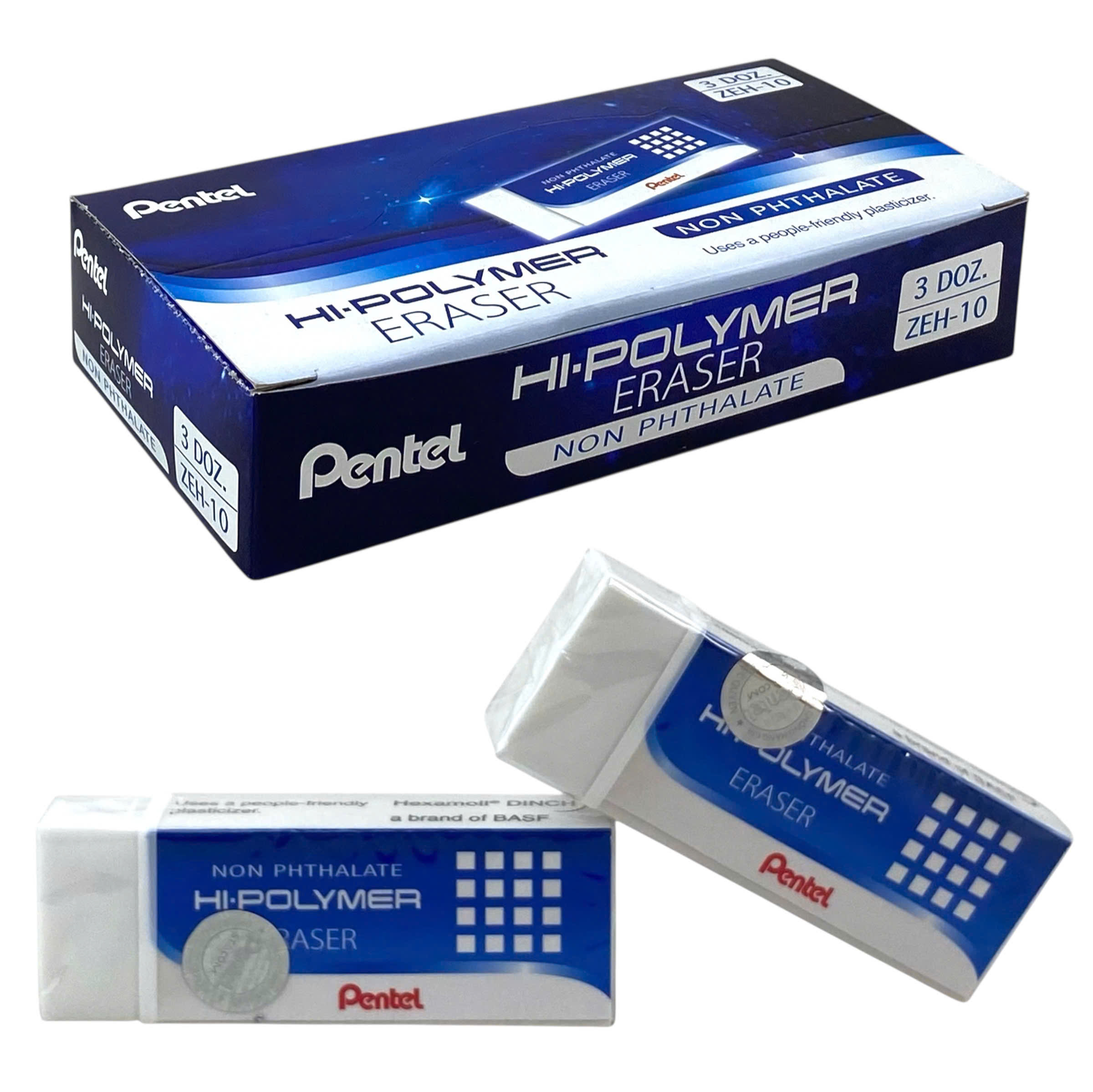 Gôm Pentel ZEH-10 trắng, tẩy, văn phòng phẩm