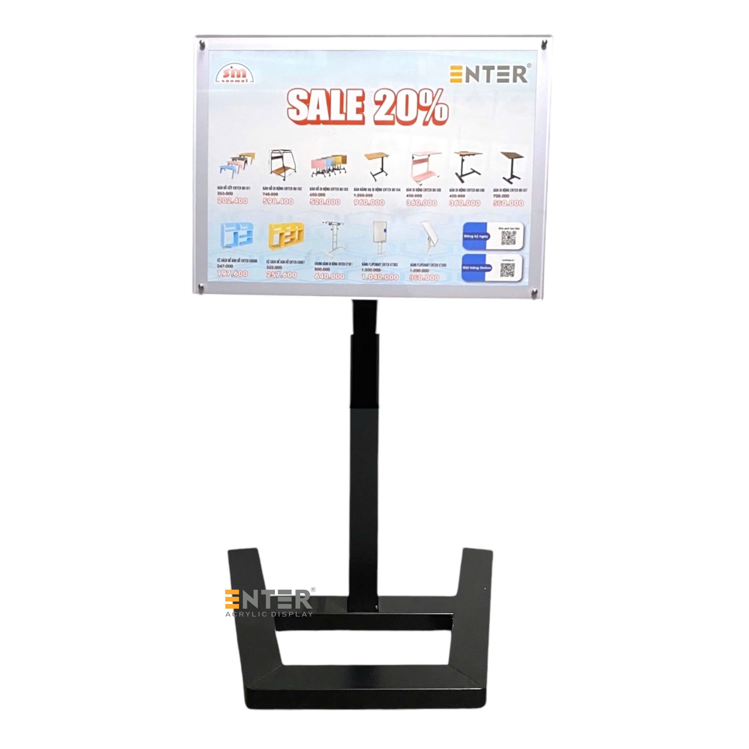 Standee Entry Standee Enter TD102 40x60cm, kệ Standee, văn phòng phẩm