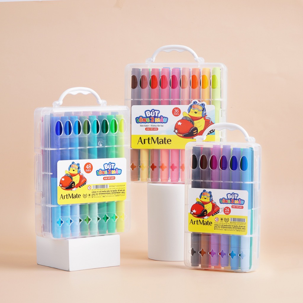 Mua Combo 24 chiếc bút sáp màu cho bé trai và bé gái vẽ tranh, tô màu sáng  tạo nghệ thuật, chất liệu 100% hữu cơ, không dính ra tay, quần áo,