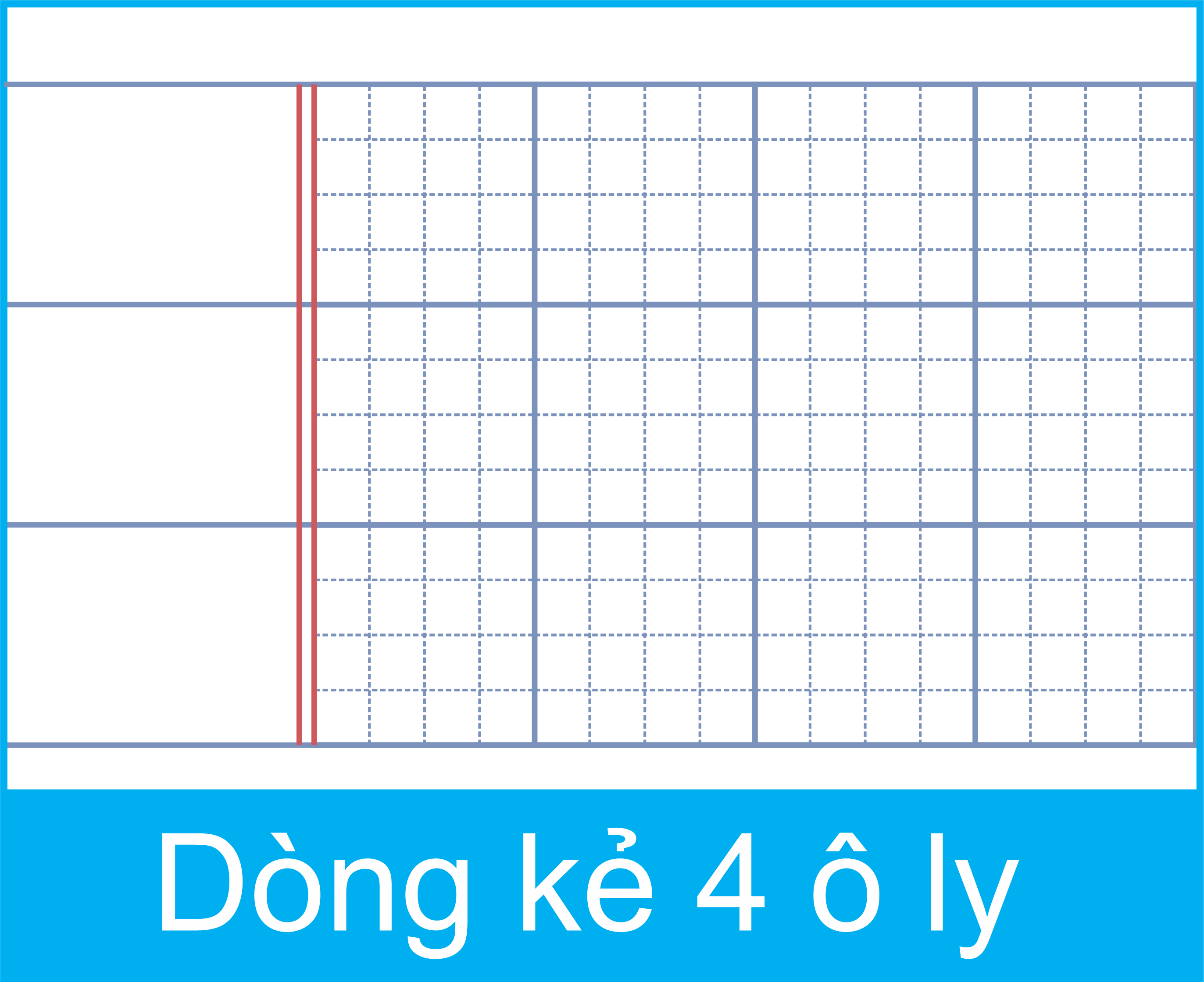 bảng tiểu học - bảng từ kẻ ô ly nhỏ