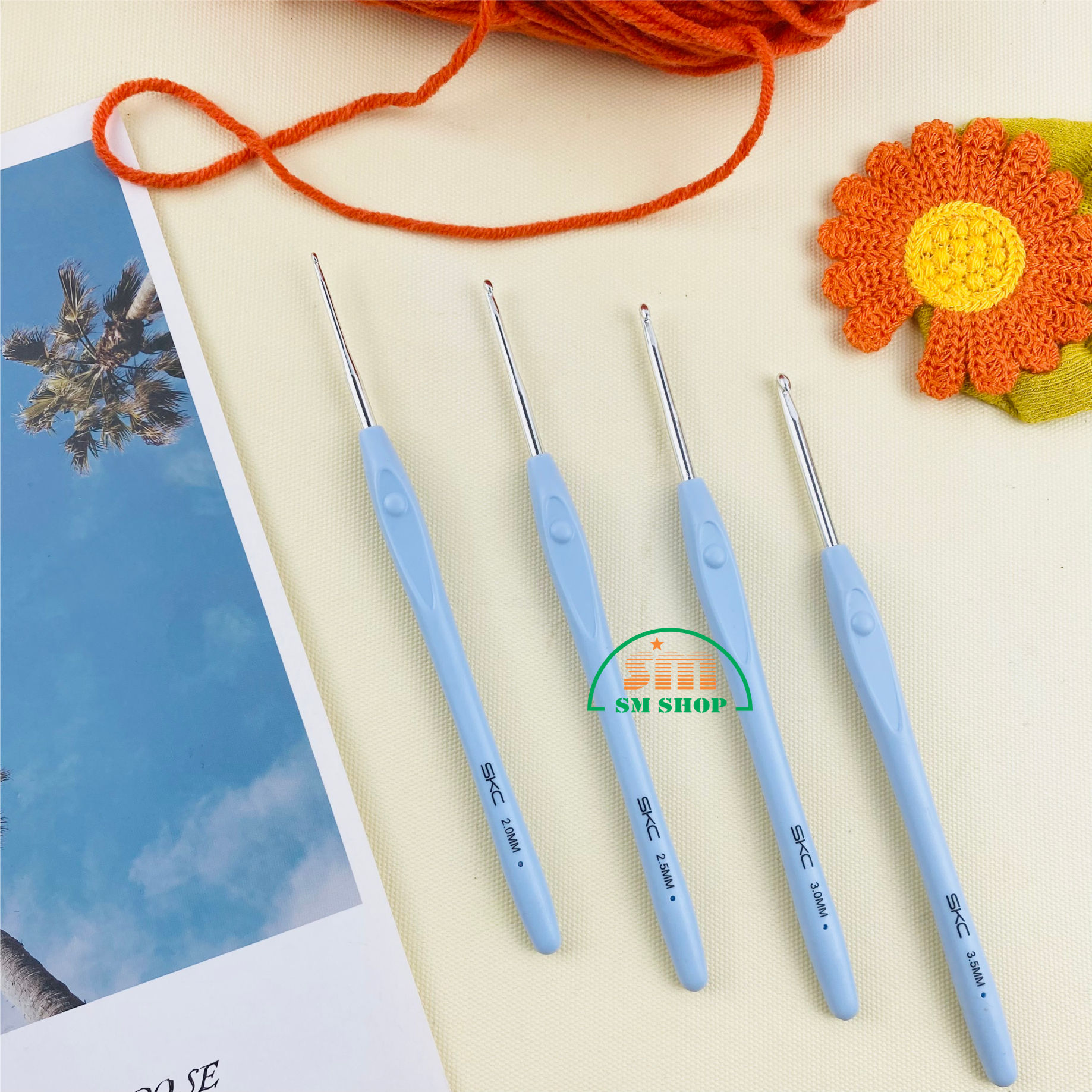 Kim móc len thân nhựa SKC, dụng cụ đan móc len, phụ kiện handmade