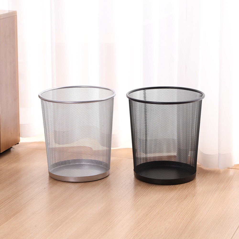 Sọt đựng rác kim loại Toppoint HY5002 tròn, thùng rác, văn phòng phẩm