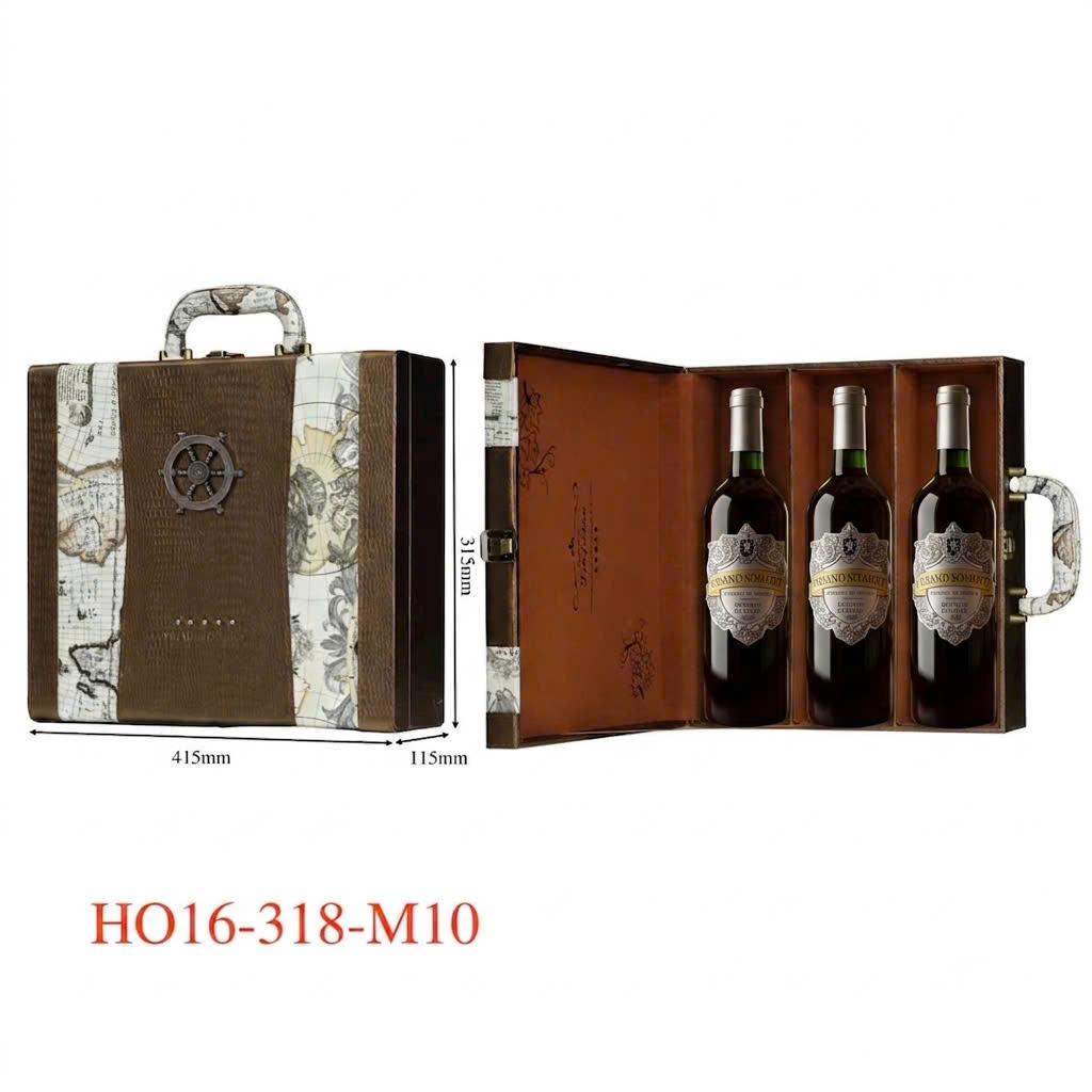Hộp đựng rượu vang 3 chai