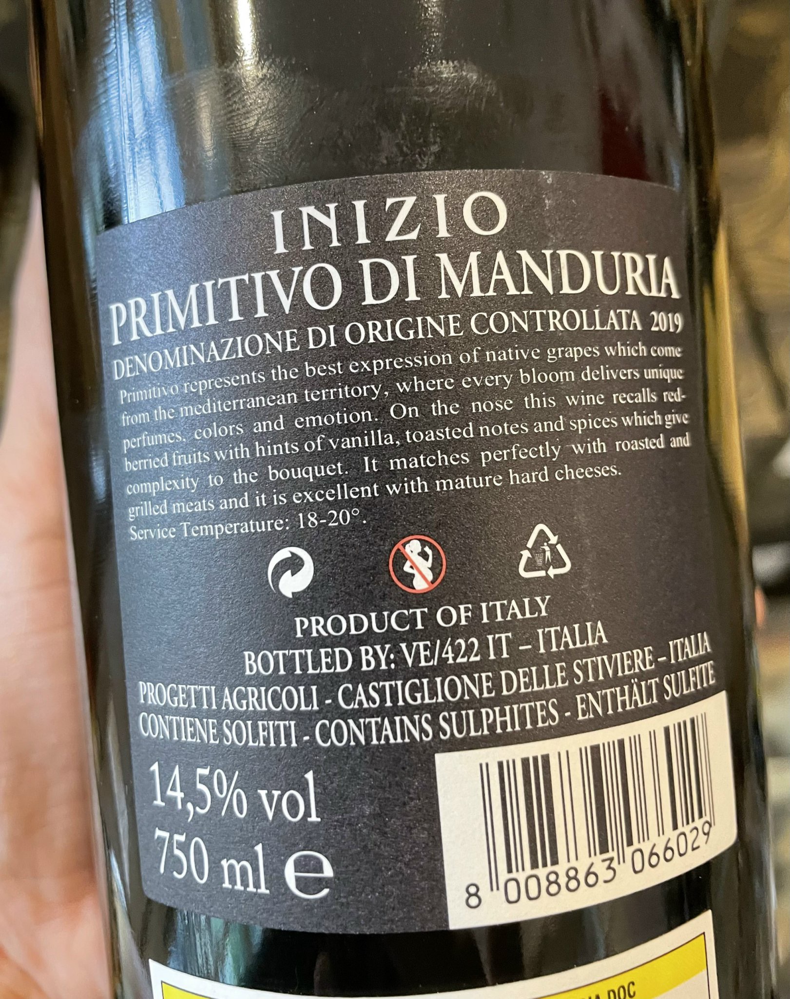 Rượu vang Inizio Primitivo di Manduria