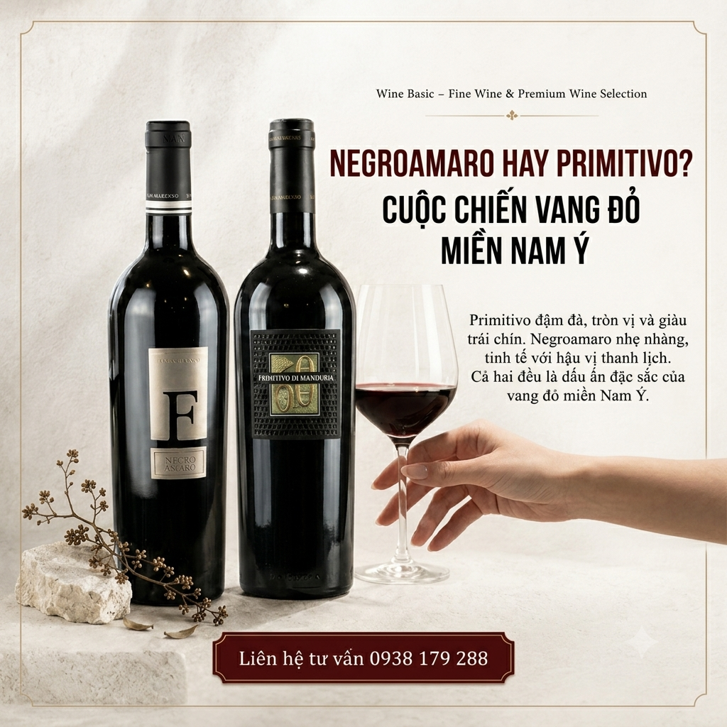 Rượu vang Primitivo và Negroamaro