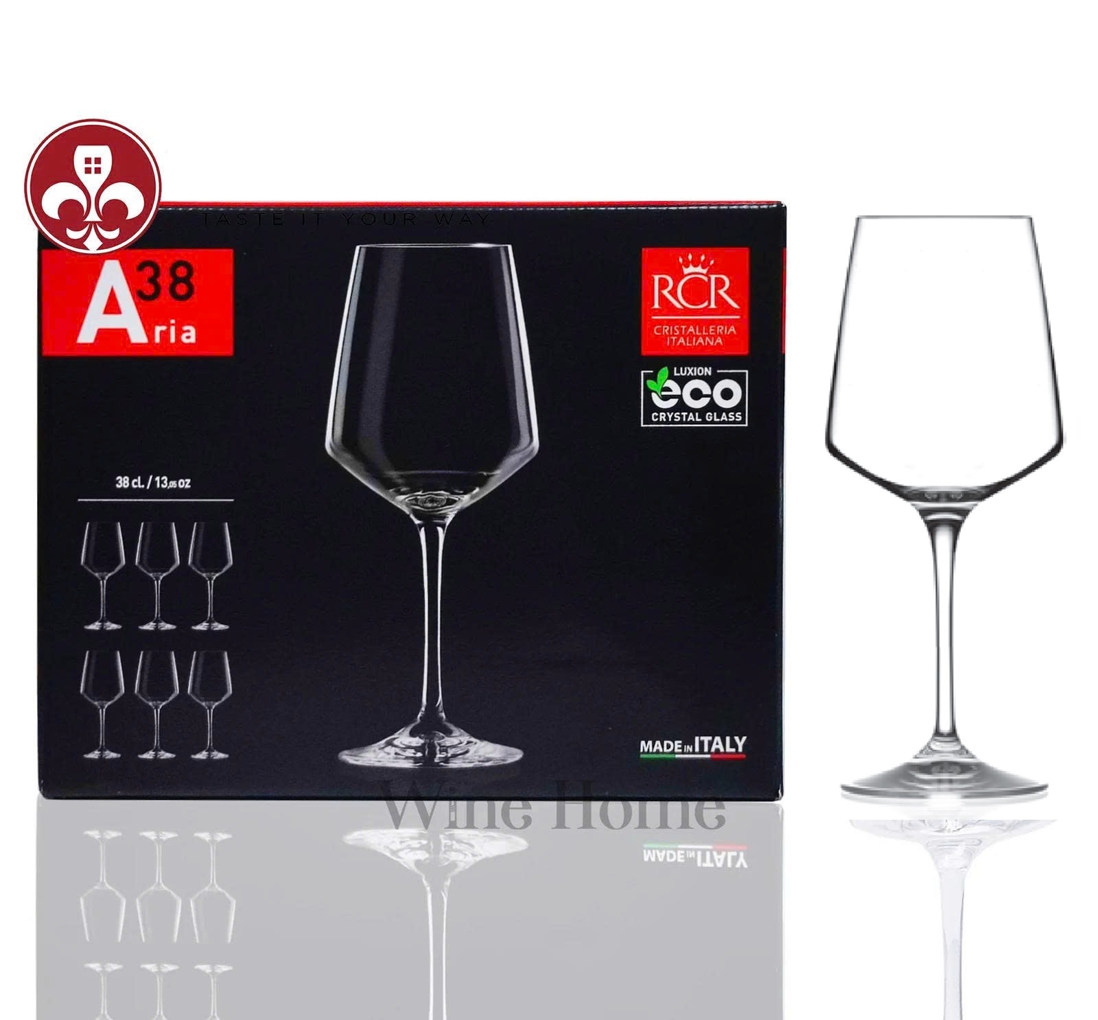 Ly rượu vang hiệu RCR Cristalleria Italiana