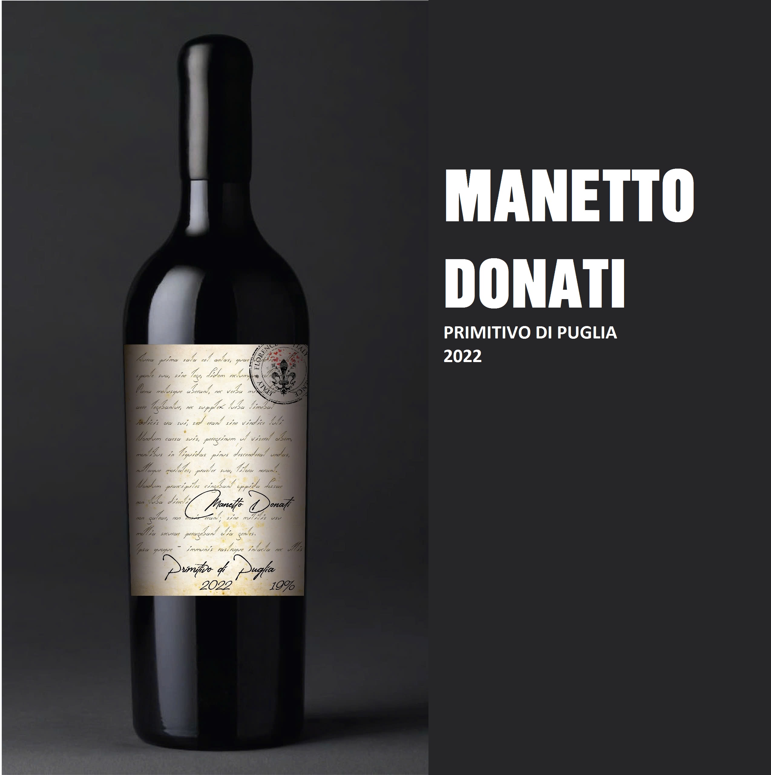 Rượu vang Manetto Donati Primitivo di Puglia 19 độ.