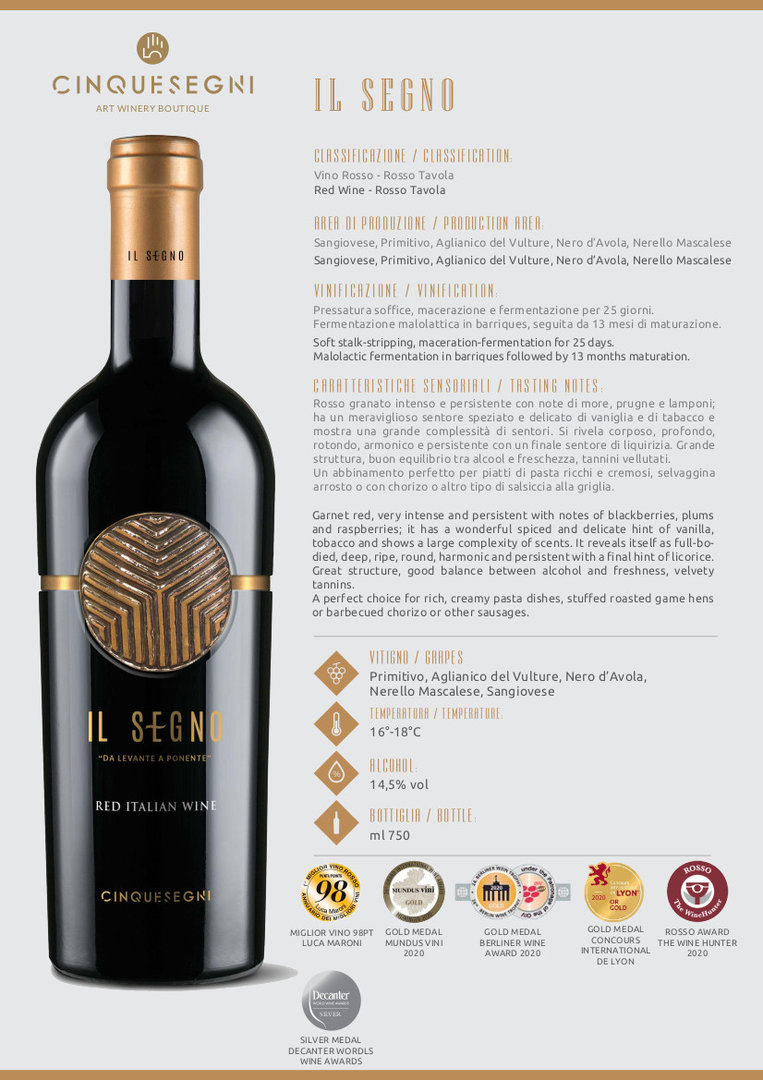 Rượu vang iL Segno Red Italian Wine.