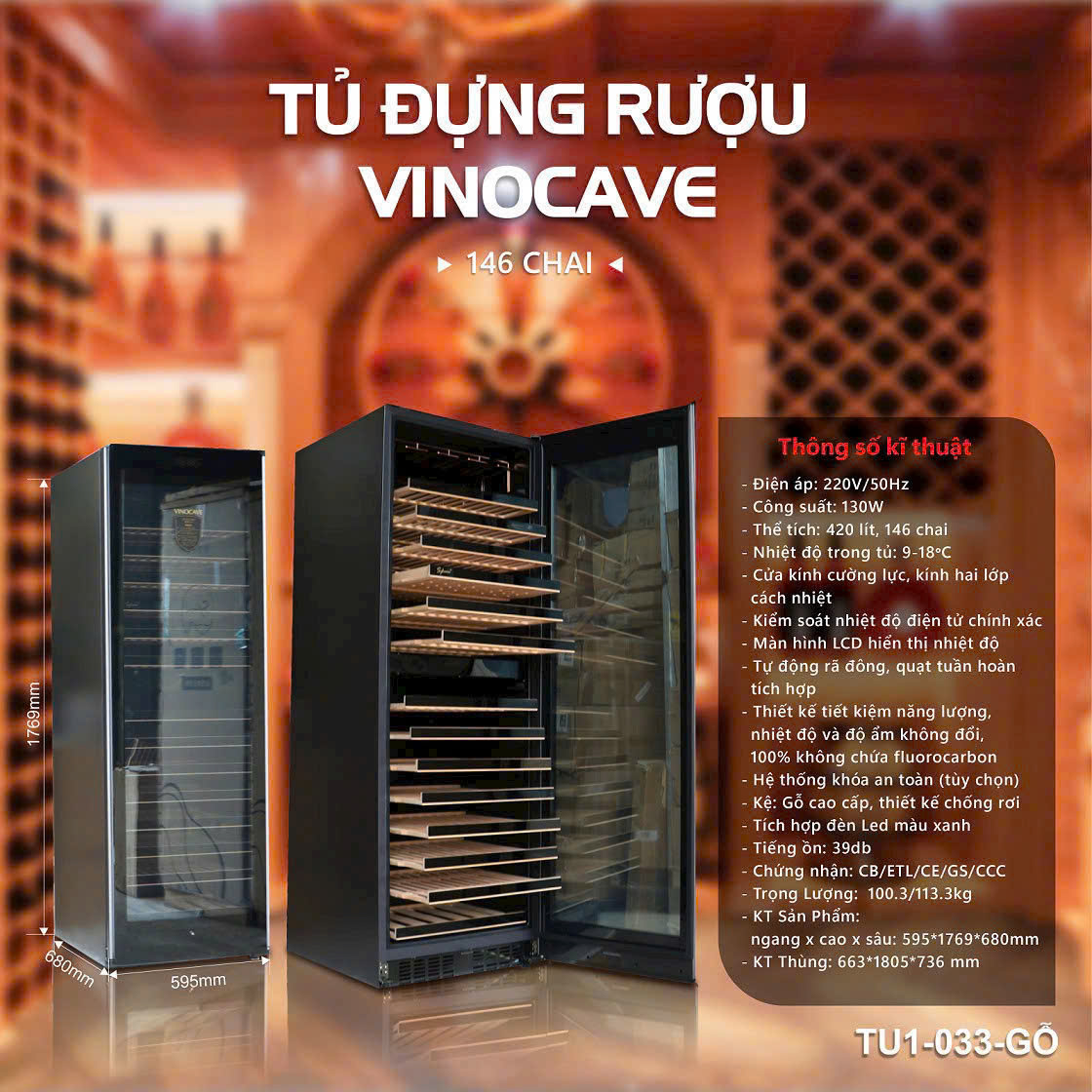 Tủ bảo quản rượu vang 2 vùng nhiệt độ