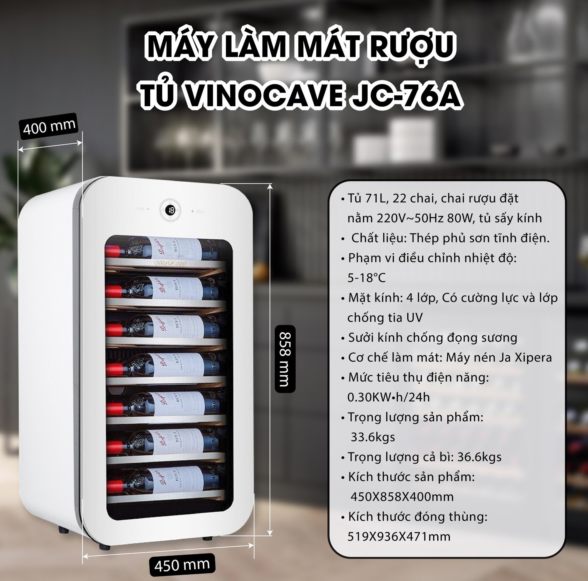 Tủ bảo quản rượu vang 12-28-52-120 chai .