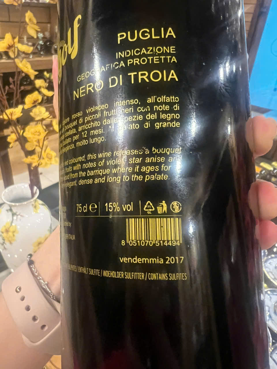 Rượu vang Golf Piccola Colpa Nero di Troia 2017.