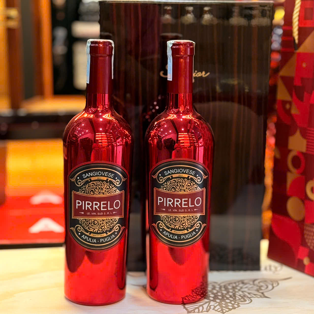 Sét 2 chai : Rượu vang Pirrelo phiên bản Tết