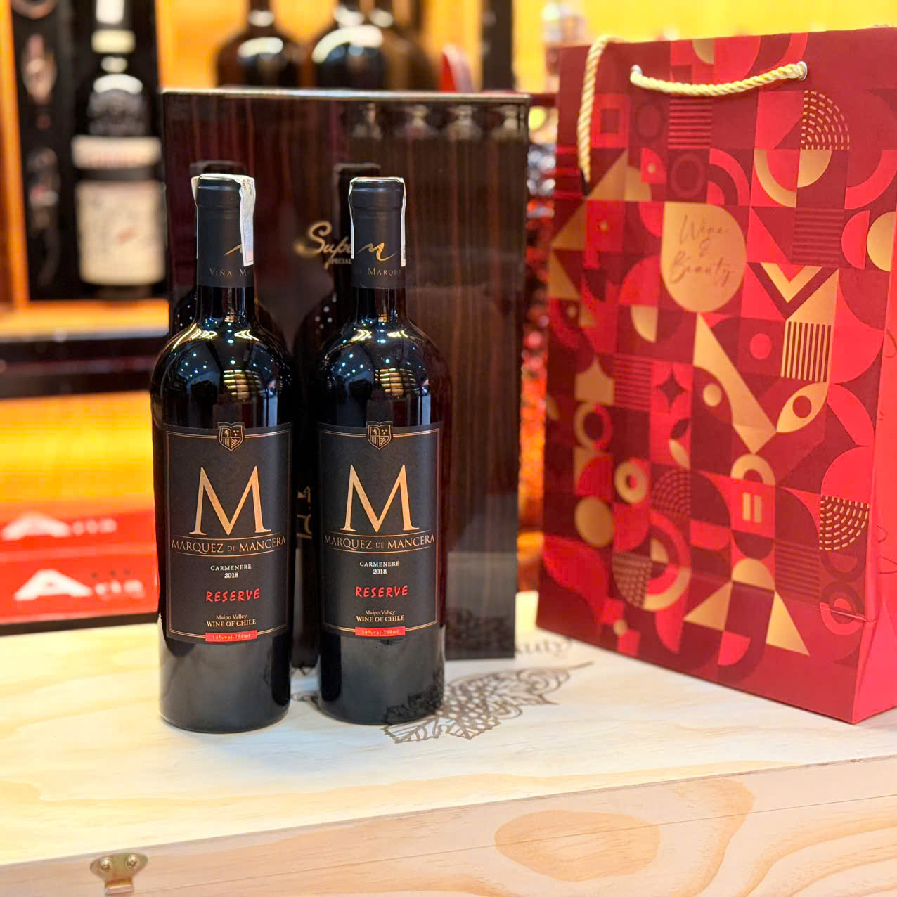 Sét 2 chai : Rượu vang Chile M