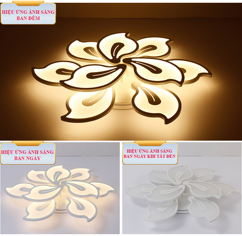 OT005 - 9 - Đèn chùm ốp trần 9 cánh cao cấp đường kính 60cm