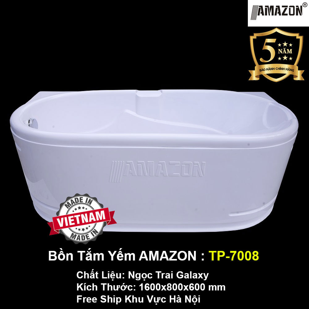 TP7008 - BỒN TẮM NGÂM HÌNH ELIP NGỌC TRAI GALAXY