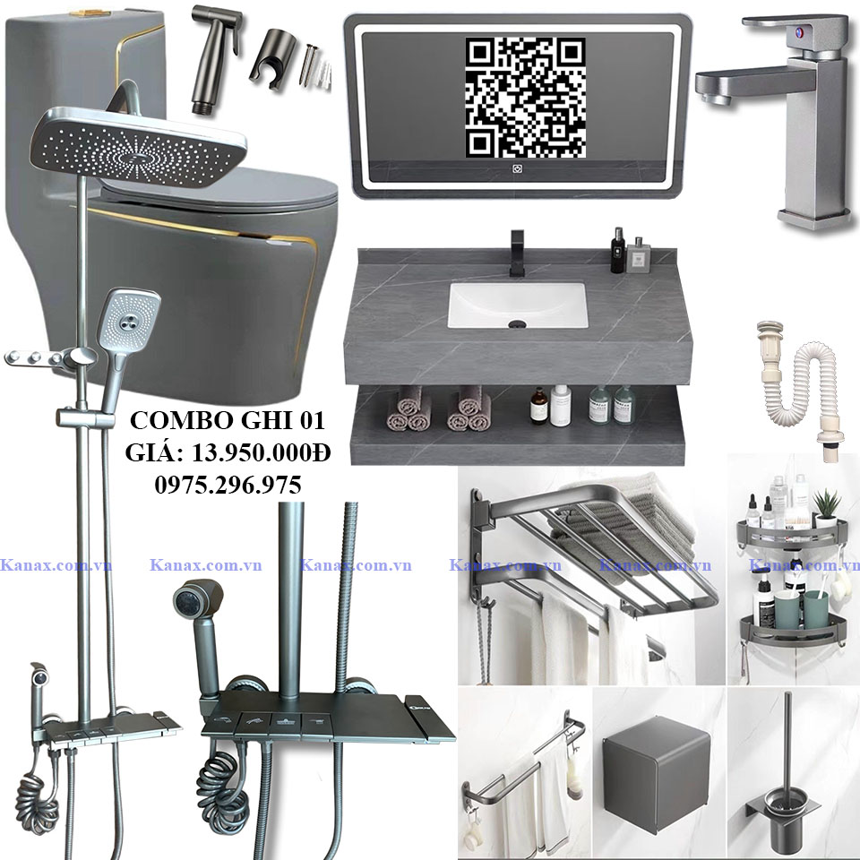 CBGH01 - Combo phòng tắm ghi 01