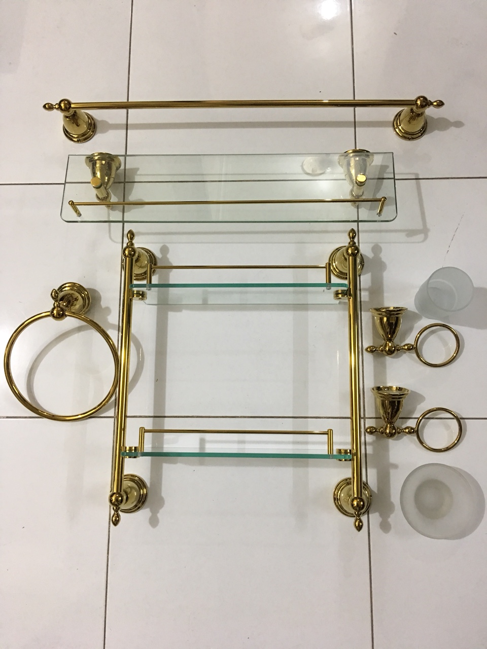 Phụ kiện phòng tắm 6 món mạ vàng HANNIL