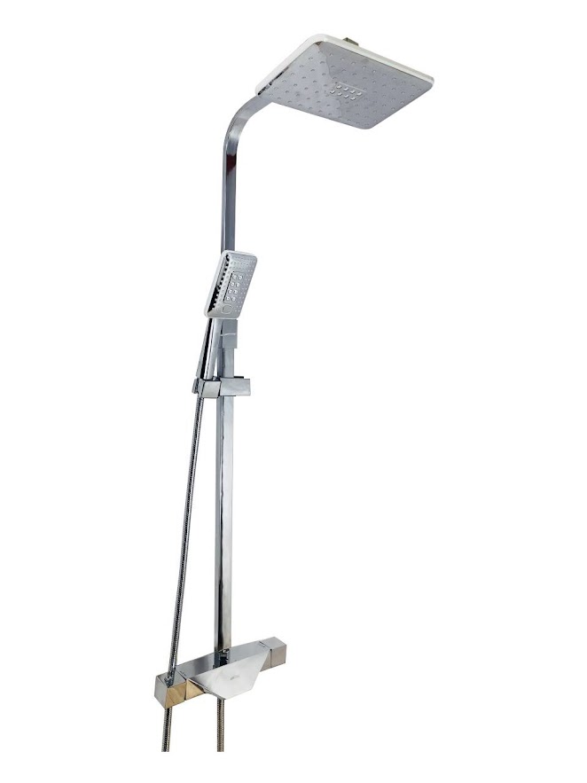 SC3321 - Sen cây nhiệt độ vuông đồng mạ crom bóng cao cấp