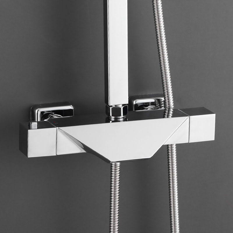 SC3321 - Sen cây nhiệt độ vuông đồng mạ crom bóng cao cấp