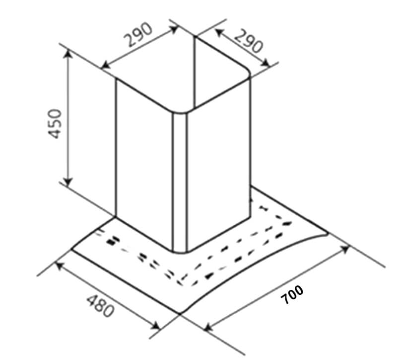 Máy hút khử phím cơ cao cấp Sevilla SV-C102. Kích thước 700x500x700mm (DxRxC)