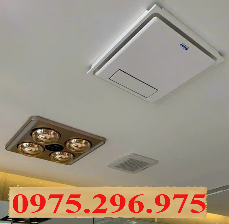 HE9 - Đèn sưởi nhà tắm âm trần có điều khiển, đèn led, báo nhiệt độ Heizen HE9