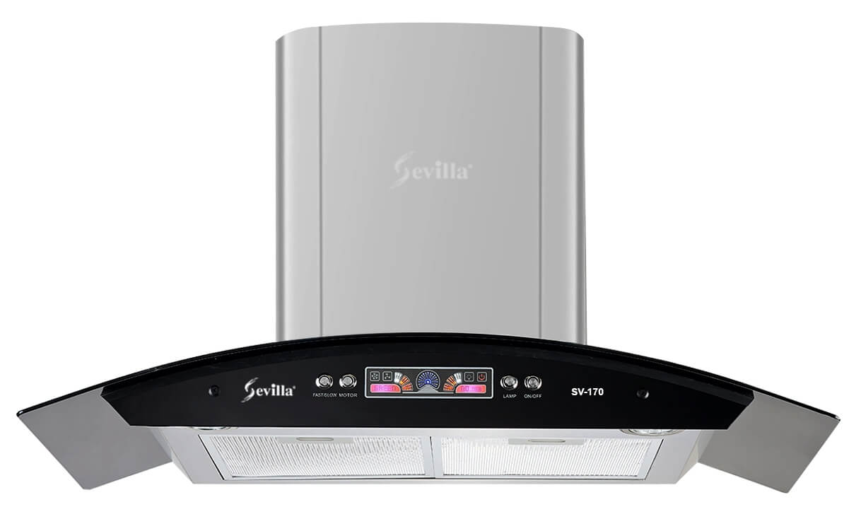 Máy hút khử phím cơ đèn led cao cấp Sevilla SV170. Kích thước 700x500x700mm (DxRxC)