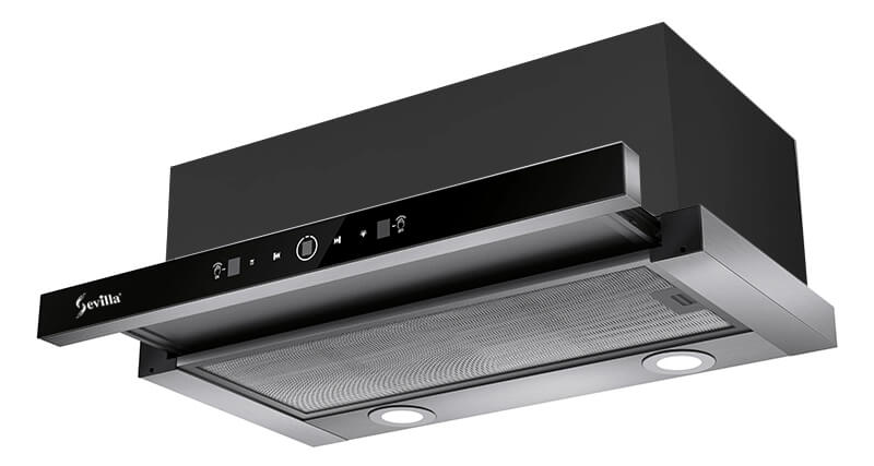 Máy hút khử mùi cảm ứng vẫy tay cao cấp Sevilla SV700B PRO. Kích thước  700 x 500 x 220 mm (DxRxC)