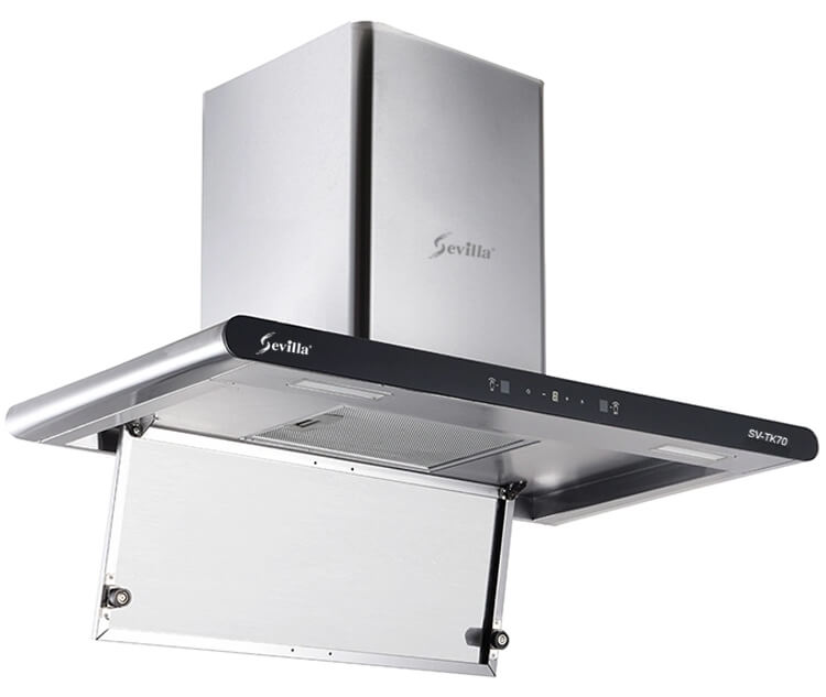Máy hút khử mùi cảm ứng cao cấp Sevilla SV-TK70. Kích thước 700 x 360 x  (700-1040)mm (DxRxC)