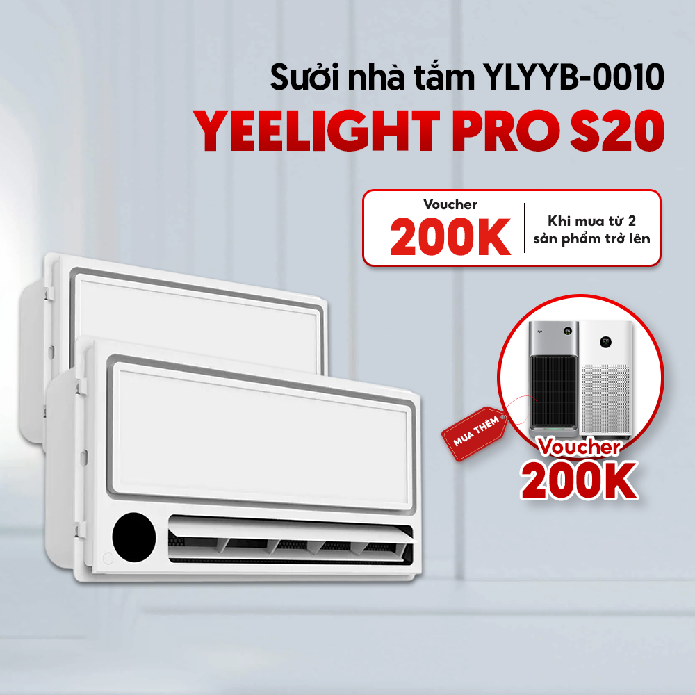YLYB05YL - Máy Sưởi Nhà Tắm Xiaomi Yeelight Pro S20 Smart Bath 8 in 1 YLYB05YL – Kèm Điều Khiển Có Thông Gió Hút Mùi âm trần chức năng 8 in 1, cửa gió đảo chiều 120 độ