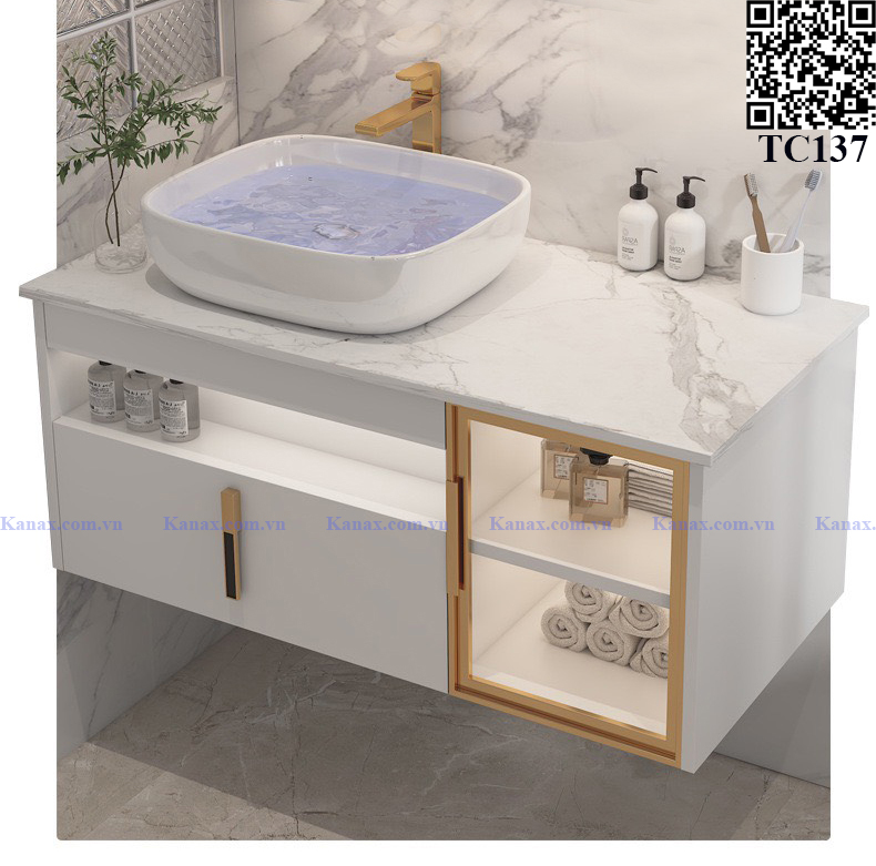 TC137 - Tủ chậu nhựa cao cấp. KT: 50x100cm