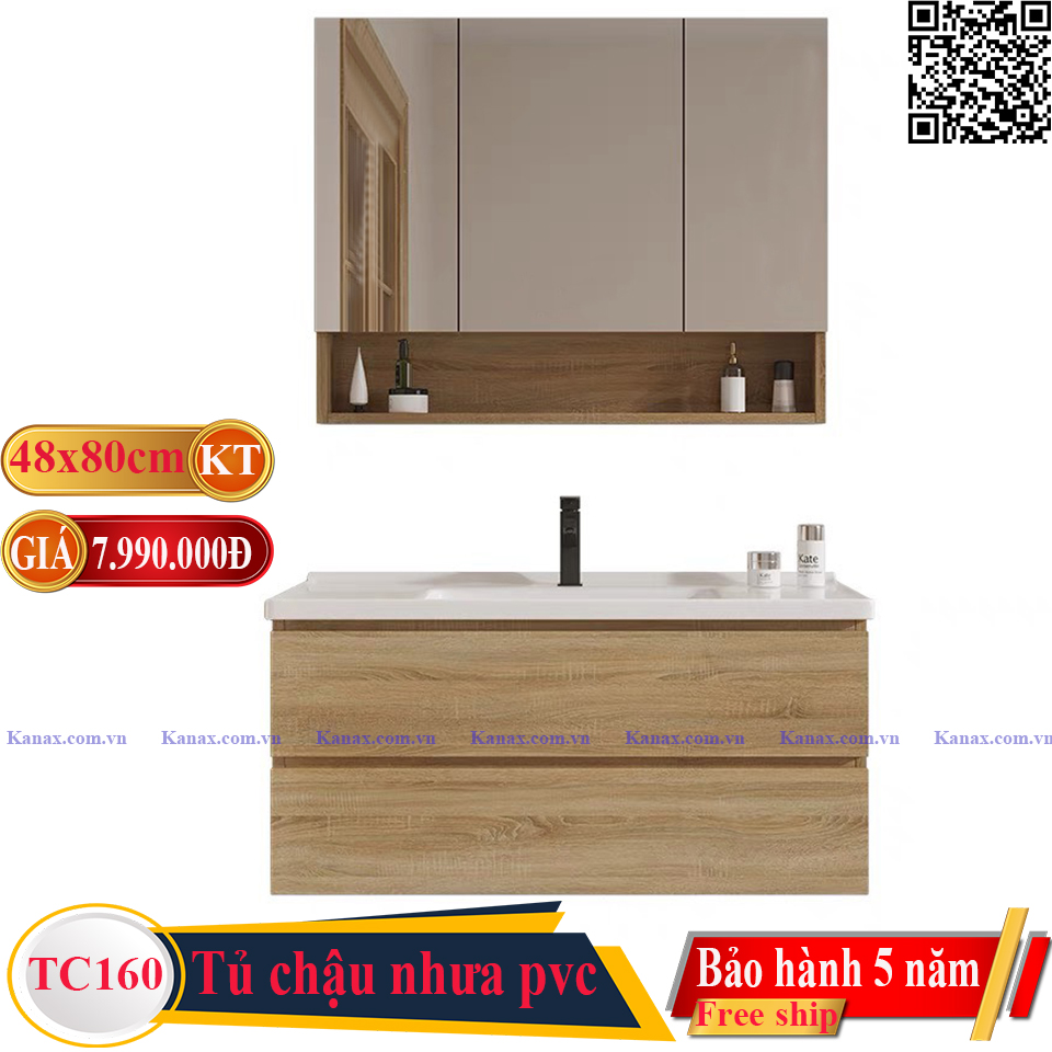 TC160 - Tủ chậu nhựa cao cấp. KT: 48x80cm