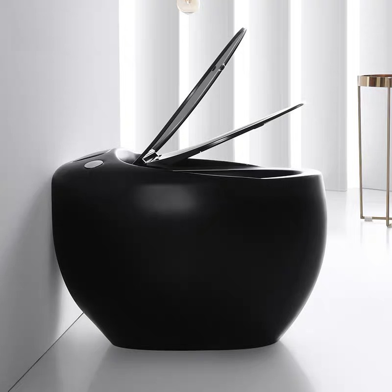 KA3989 - Bồn cầu trứng đen nung nano, cảm ứng đá chân xả nước