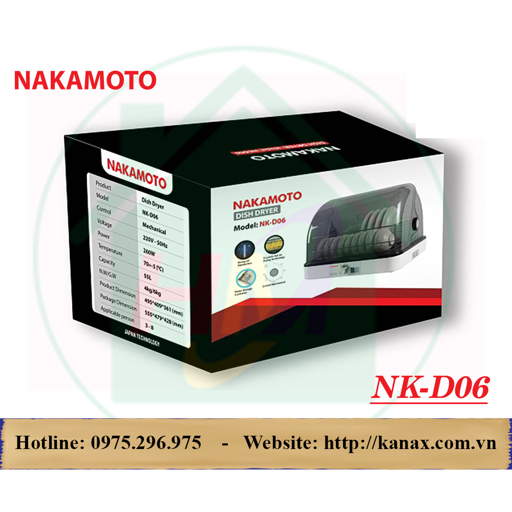 NKD06 - Máy sấy diệt khuẩn bát đĩa Nakamoto NK-D06