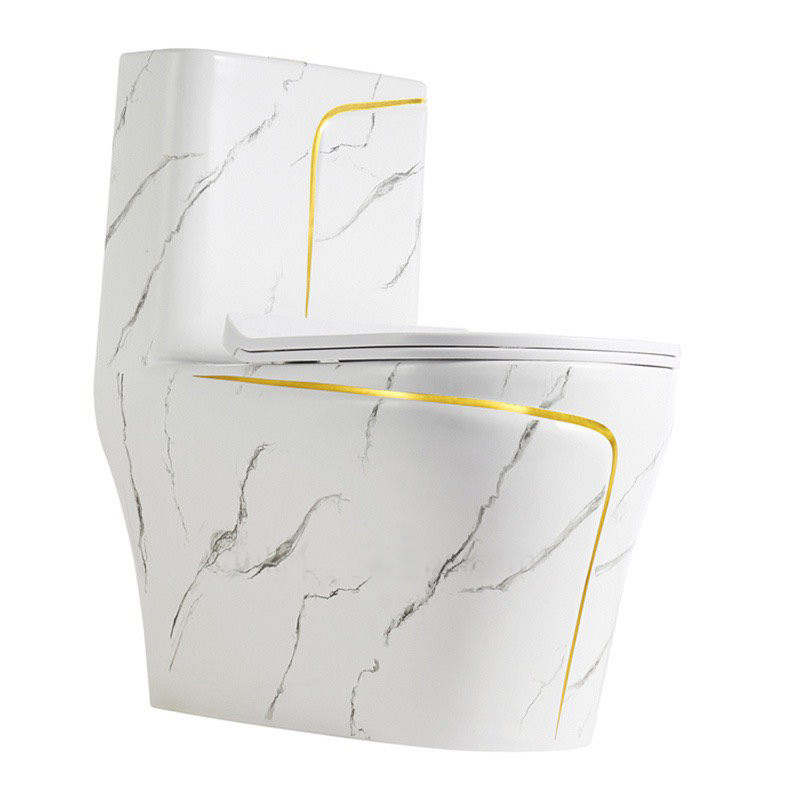 KA601 - Bồn cầu liền khối, sứ nung tráng men trắng vàng cao cấp