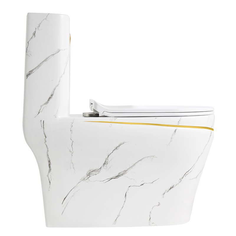 KA601 - Bồn cầu liền khối, sứ nung tráng men trắng vàng cao cấp