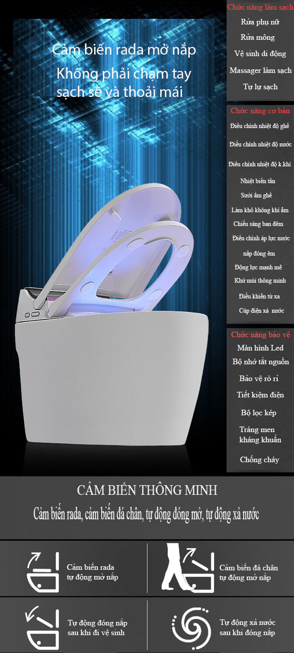 K6915 - Bồn cầu thông minh cao cấp full chức năng,  có két nước