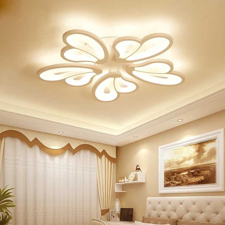 OT006 - 5 - Đèn pha lê ốp trần 5 cánh cao cấp đường kính 60cm