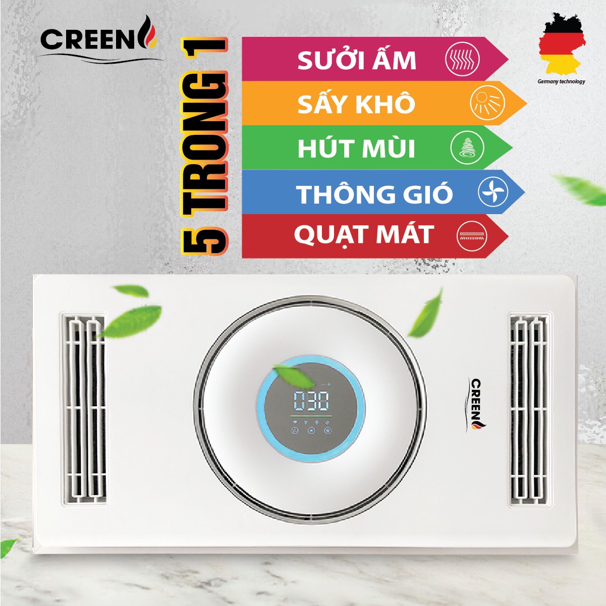 CR01-60 - Đèn sưởi âm trần chức năng 5in1
