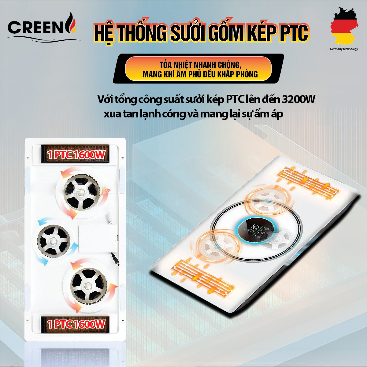 CR01-60 - Đèn sưởi âm trần chức năng 5in1