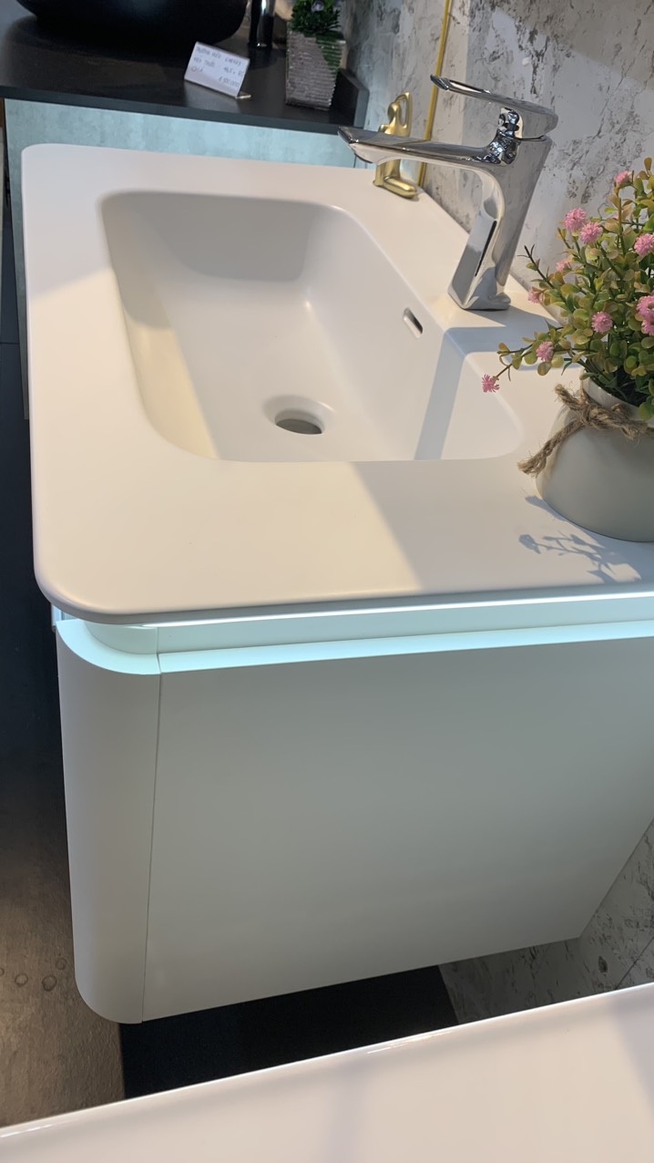 TC190 - Tủ chậu nhựa Plywood + Tủ gương led sấy + Vòi nóng lạnh cao cấp - Hàng nhập khẩu nguyên bộ