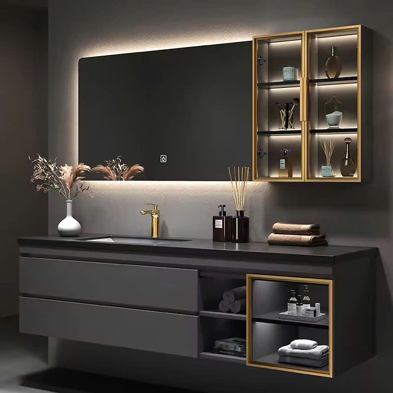 TC09K - Tủ chậu nhựa PVC đặc chịu nước màu ghi xám, mặt chậu đá đen kết hợp lòng chậu sứ nung, hàng đặt theo yêu cầu, kích thước và màu sắc tùy chọn. LH để được giá tốt: 0975.296.975