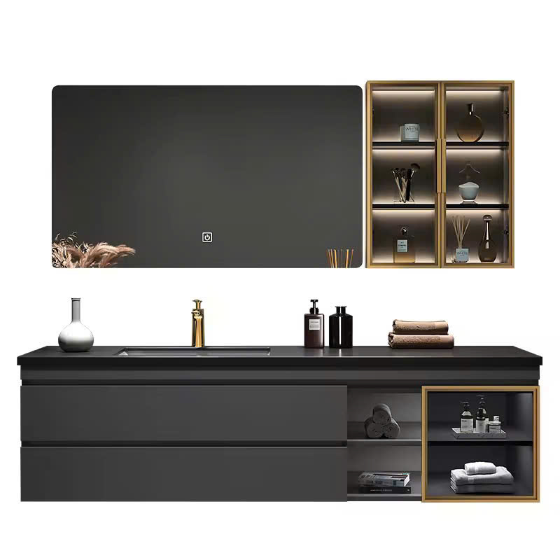 TC09K - Tủ chậu nhựa PVC đặc chịu nước màu ghi xám, mặt chậu đá đen kết hợp lòng chậu sứ nung, hàng đặt theo yêu cầu, kích thước và màu sắc tùy chọn. LH để được giá tốt: 0975.296.975