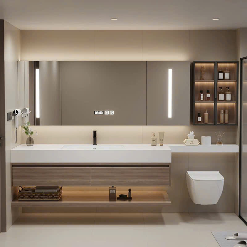 TC16K - Tủ bàn đá văng bồn cầu, nhựa PVC đặc chịu nước, hàng đặt theo yêu cầu, kích thước và màu sắc tùy chọn. LH để được giá tốt: 0975.296.975